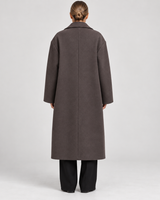Cappotto lungo oversize in lana da donna 6
