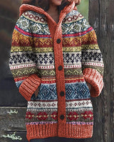 Cardigan con cappuccio da donna con motivo Fair Isle 2