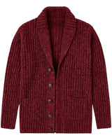 Cardigan da uomo a coste con collo a scialle 1