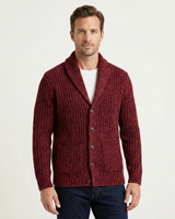 Cardigan da uomo a coste con collo a scialle 2