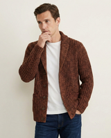 Cardigan da uomo a coste con collo a scialle 4