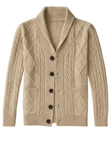 Cardigan da uomo a trecce con collo a scialle 1