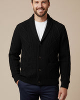 Cardigan da uomo a trecce con collo a scialle 10