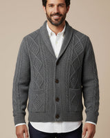 Cardigan da uomo a trecce con collo a scialle 11