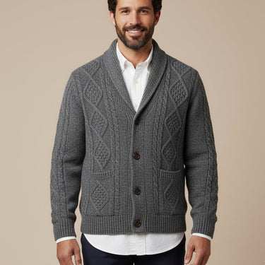 Cardigan da uomo a trecce con collo a scialle 11