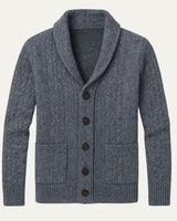Cardigan da uomo a trecce con collo a scialle 2