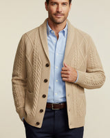 Cardigan da uomo a trecce con collo a scialle 5