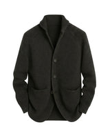 Cardigan da uomo in maglia a coste con collo a scialle 1