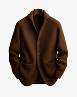 Cardigan da uomo in maglia a coste con collo a scialle 3