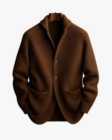 Cardigan da uomo in maglia a coste con collo a scialle 3