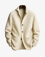 Cardigan da uomo in maglia a coste con collo a scialle 4