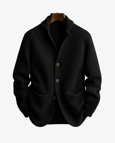 Cardigan da uomo in maglia a coste con collo a scialle 5
