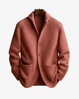 Cardigan da uomo in maglia a coste con collo a scialle 7