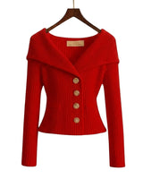 Cardigan in maglia a coste da donna con colletto risvoltato 3
