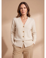 Cardigan in maglia con scollo a V e bottoni a cuore da donna 3