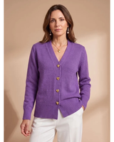 Cardigan in maglia con scollo a V e bottoni a cuore da donna 6