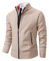Cardigan in maglia da uomo con zip intera e collo a lupetto 1