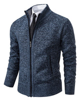 Cardigan in maglia da uomo con zip intera e collo a lupetto 4