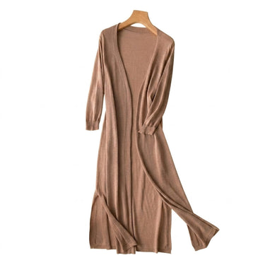 Cardigan lungo in maglia aperto sul davanti con spacchi laterali da donna 2