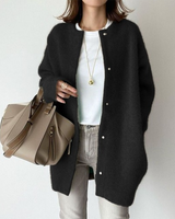 Cardigan lungo in maglia da donna con chiusure a scatto 4