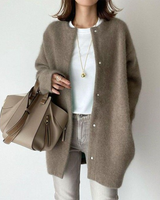 Cardigan lungo in maglia da donna con chiusure a scatto 7