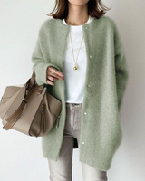 Cardigan lungo in maglia da donna con chiusure a scatto 8