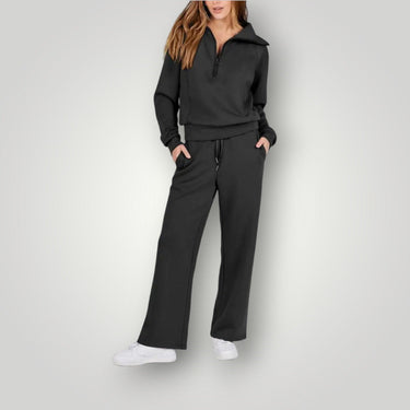 Completo Donna con Pullover a Zip e Pantaloni a Gamba Larga 3