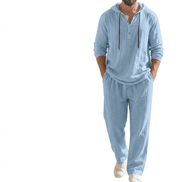 Completo coordinato da uomo con felpa con cappuccio e pantaloni 4