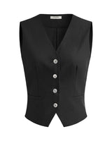 Completo da donna con gilet con bottoni e pantaloni a gamba larga 7
