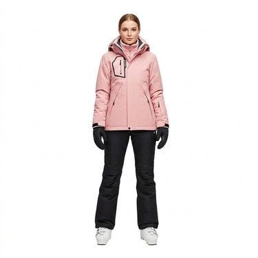 Completo da sci da donna con giacca con cappuccio e pantaloni 1