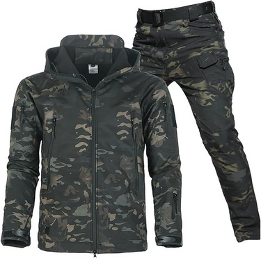 Completo giacca con cappuccio e pantaloni cargo da uomo 5