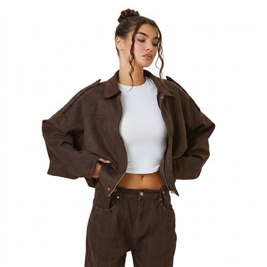 Giacca Bomber Corta da Donna con Spalline 1