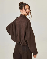 Giacca Bomber Corta da Donna con Spalline 2