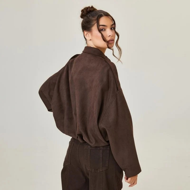 Giacca Bomber Corta da Donna con Spalline 2