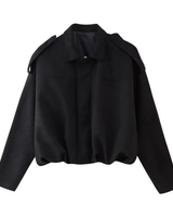 Giacca Bomber Corta da Donna con Spalline 4