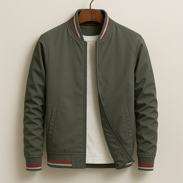 Giacca Bomber da Uomo con Bordi a Righe 3