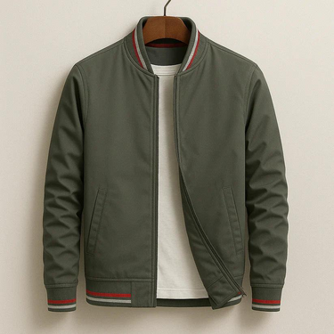Giacca Bomber da Uomo con Bordi a Righe 5