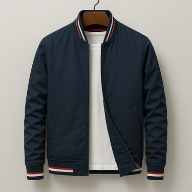 Giacca Bomber da Uomo con Bordi a Righe 5