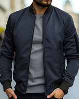 Giacca Bomber da Uomo con Tasca con Zip sulla Manica 5