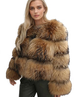 Giacca da donna a pannelli in ecopelliccia 1
