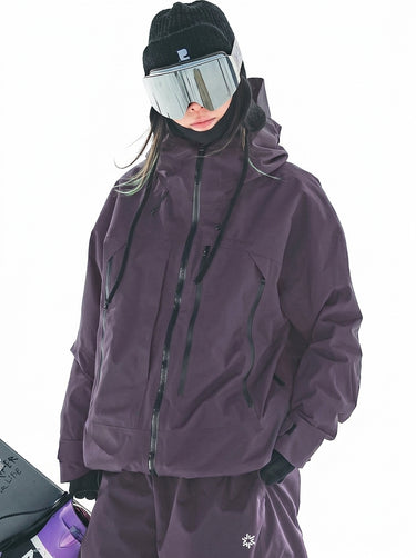Giacca da sci con cappuccio da donna con tasche con zip 1