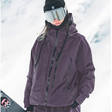 Giacca da sci con cappuccio da donna con tasche con zip 2
