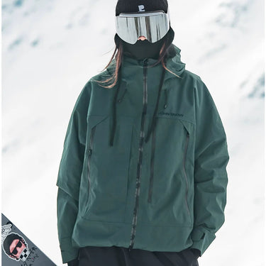 Giacca da sci con cappuccio da donna con tasche con zip 7