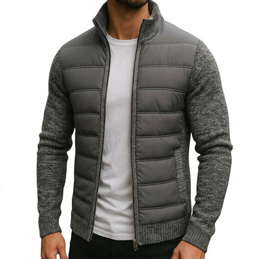 Giacca ibrida in maglia da uomo con pannello frontale imbottito 1