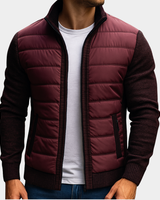 Giacca ibrida in maglia da uomo con pannello frontale imbottito 3