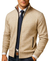 Giacca in maglia da uomo con zip e collo alto 1