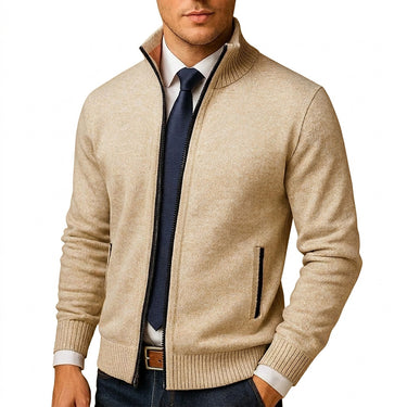 Giacca in maglia da uomo con zip e collo alto 1