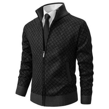 Giacca in maglia da uomo con zip e collo alto 1