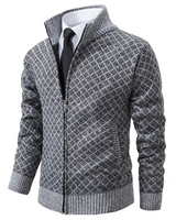 Giacca in maglia da uomo con zip e collo alto 2