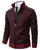 Giacca in maglia da uomo con zip e collo alto 4